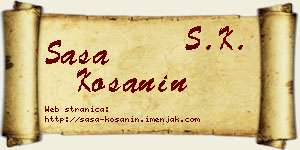 Saša Košanin vizit kartica